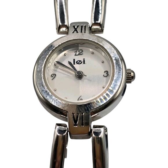 Women Watch L.E.I. Life Energy Intelligence Silver Tone Japanese Movement Analog - Picture 2 of 8